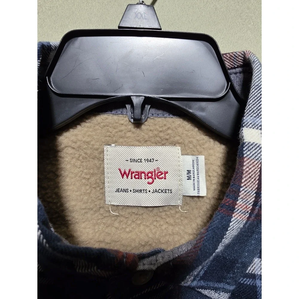 Wrangler Men's Sherpa Lined Relaxed Fit Heavyweight Shirt Jacket, Medium, NWT